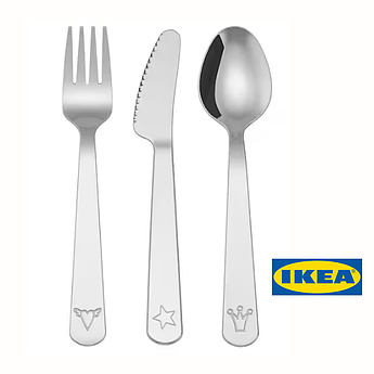 Набір столових приладів для дітей IKEA FABLER 3 предмети 601.375.71