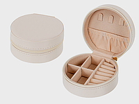 Скринька органайзер для прикрас зі шкірозамінника 10х10х5 см 1819-010 біла *