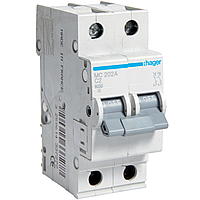 Автоматичний вимикач Hager 2P 6kA C 2А 2M