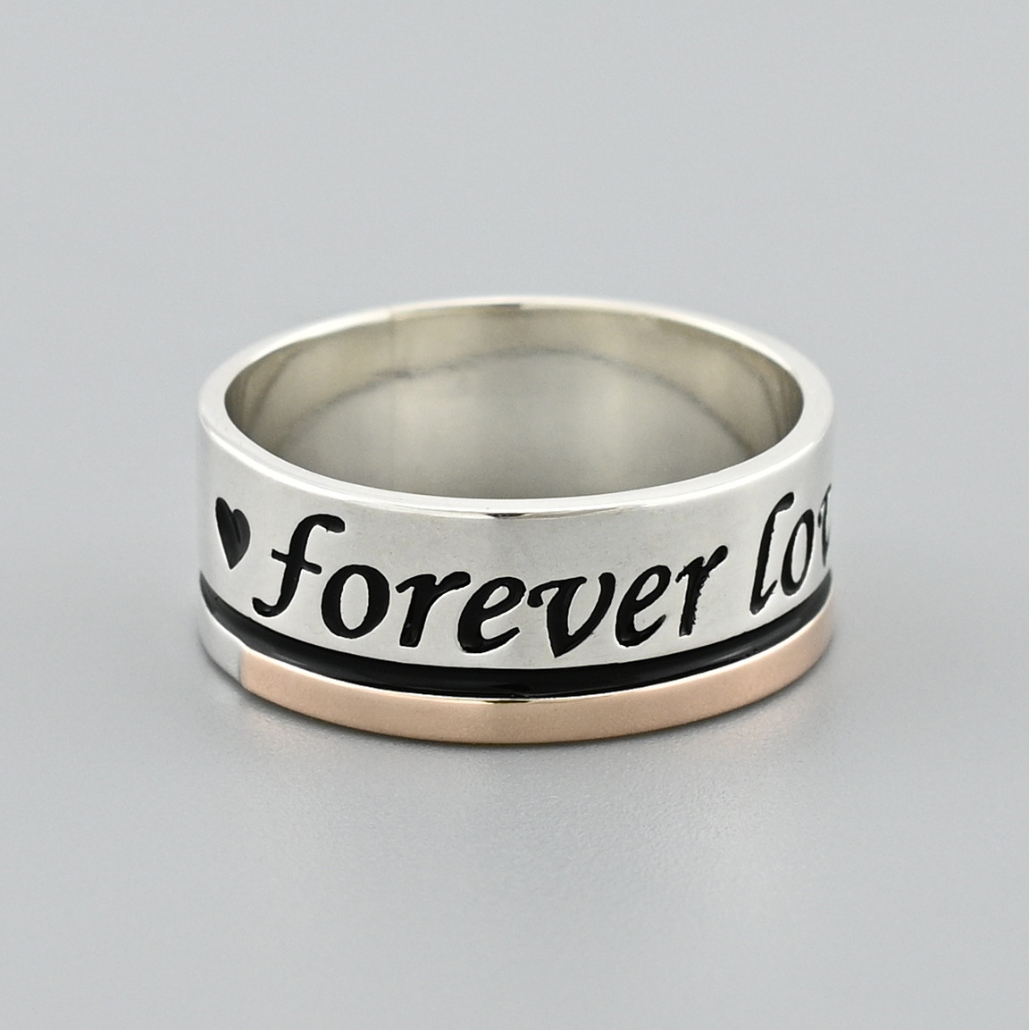 Каблучка срібна жіноча з золотом forever love БС565 розмір 19
