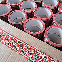 Скотч с логотипом "ВИШИВАНКА" 48*60*0.40, красный Cкотч для упаковки Клейкая лента упаковочная