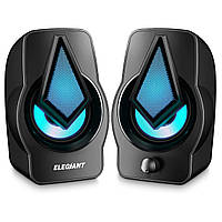 Компьютерные колонки Elegiant CR600 Mini Powerful Colorful Light Dual Channel USB Speaker Стереозвук 10 Вт