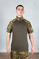 Убакс с коротким рукавом хищник саржа камуфлированная армейский тактический полевая рубашка военная летняя зсу