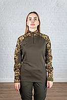 Женская рубашка военная летняя хищник саржа камуфляж армейская уставная качественная боевая кофта полевая всу