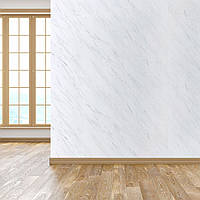 Декоративная настенная ПВХ плитка Белый мрамор 122*244*0,3 см