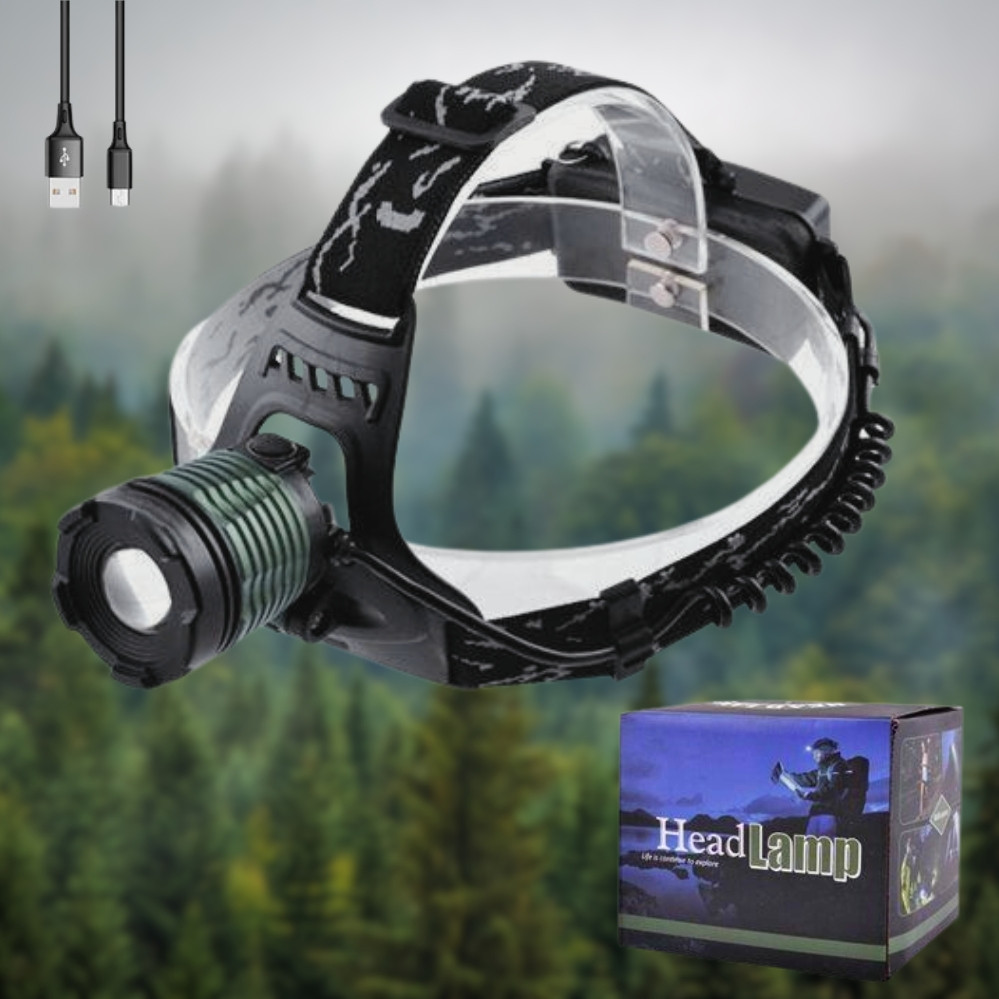 Налобний ліхтар на акумуляторах Head Lamp 8775 з фокусуванням променя Перезаряджуваний Led ліхтарик на голову