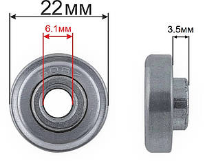 Підшипник для коліс 22*6,1*3,5мм