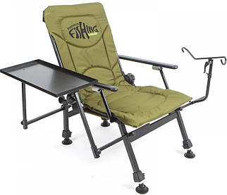 Norfin Windsor | Розкладне коропове крісло для риболовлі з обвісами (столик, тримач для вудилища)