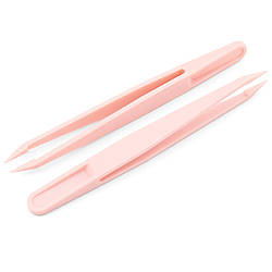 Пінцет пластиковий для рукоділля 11,7 см 1 шт. Рожевий світлий