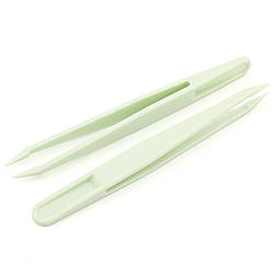 Пінцет пластиковий для рукоділля 11,7 см 1 шт. Оливковий