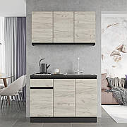 Кухня ЕКО НОВА К-5 комплект 1,2 м Без стільниці Антрацит/Крафт білий