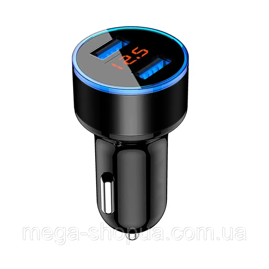 Автомобільний зарядний пристрій 3.1 A LED 2 USB-порти. Заряджання в машину від прикурювача для телефона BT43-1