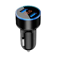 Автомобильное зарядное устройство 3.1A LED 2 USB порта. Зарядка в машину от прикуривателя для телефона BT43-1