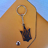 Брелок для ключів металевий №Тризуб", чорний Брелок-підвіска