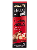 Шоколад Lindt Hello Strawberry Cheesecake со вкусом клубничного чизкейка, 100 г, 12 уп/ящ