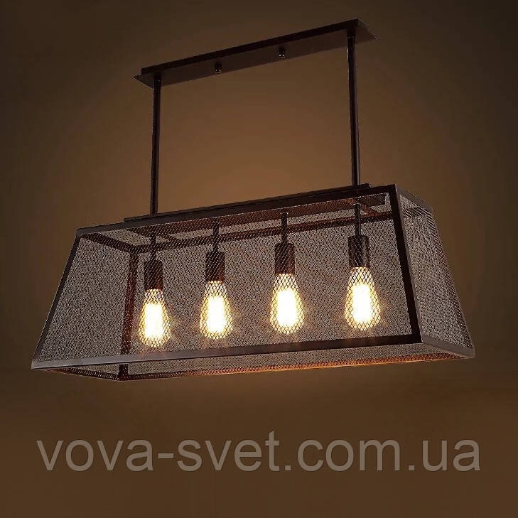 Підвісний світильник LOFT [ Classic mesh ] (4 Lamp Edisons)