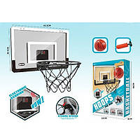Баскетбольне кільце щит пластик 45,5-30,5см, кільце метал 25см, електр.табло-звук, сітка, м'яч, насос, на