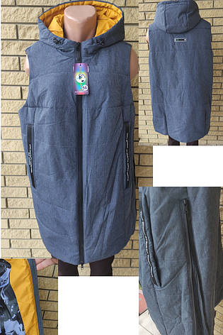 Жилетка жіноча подовжена демісезонна великих розмірів високої якості COOL FASHION, фото 1