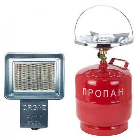 Газовий балон 8 л із пальником і газовим нагрівачем, фото 1