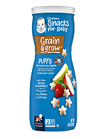 Gerber, Snacks for Baby, воздушные закуски, для детей от 8 месяцев, клубника и яблоко, 42 г