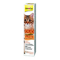 Паста для кошек с чувствительным пищеварением GimCat DUO PASTE Anti-hairboll malt with cheese мальт и сыр, 50