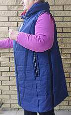 Жилетка жіноча подовжена демісезонна великих розмірів високої якості COOL FASHION, фото 5