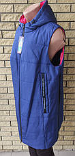 Жилетка жіноча подовжена демісезонна великих розмірів високої якості COOL FASHION, фото 3