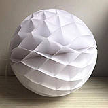 Куля з паперу Соти 25 см білий, фото 2
