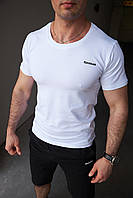 Мужской летний комплект Reebok шорты и футболка белая спортивный костюм лето JMS