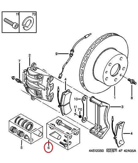 Направляючі переднього супорта на Fiat Ducato 230, Peugeot Boxer, Citroen Jumper (1994-2002), 9945785, 443917, TRW, Німеччина, фото 1