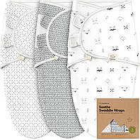 Пакет KeaBabies из 3 органических спальных мешков для пеленания - эргономичный мешок для пеленания ребенка 0-3