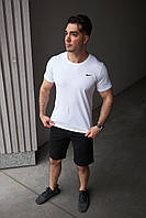 Мужской летний комплект Nike шорты и футболка белая спортивный костюм лето JMS