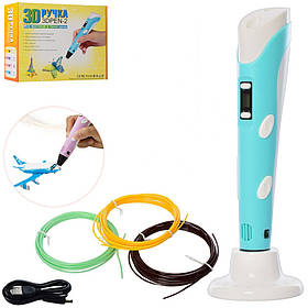 3D Ручка -2 Bambi DX006 із LED екраном (ABS, PLA) Бірюзовий, Toyman