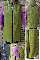 Жилетка жіноча подовжена демісезонна великих розмірів високої якості COOL FASHION, фото 2