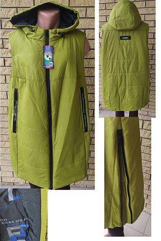 Жилетка жіноча подовжена демісезонна великих розмірів високої якості COOL FASHION, фото 1