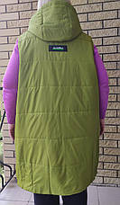 Жилетка жіноча подовжена демісезонна великих розмірів високої якості COOL FASHION, фото 3