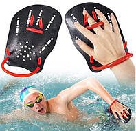 Лопатки для плавания в бассейне, ласты для рук размер S (15x10см) Черный для детей