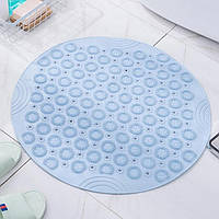 Силиконовый коврик для ванной комнаты круглый детский антискользящий на присосках