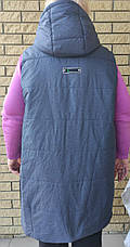 Жилетка жіноча подовжена демісезонна великих розмірів високої якості COOL FASHION, фото 3
