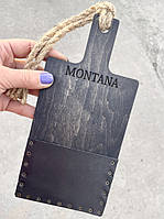 Рахівниця з шкіряною кишенею ДОШКА, колір чорний структурний, логотип MONTANA 3
