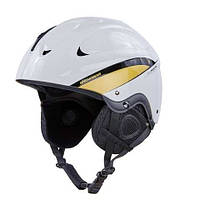 Шлем горнолыжный с механизмом регулировки MOON MS-86W-L p-p L-58-61 белый-золотой