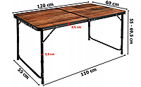 Складной стол для пикника + 4 стульчика раскладной походной 120x 60 см Device Clock