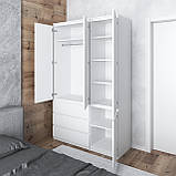 Шафа для одягу VAYS в спальню з 3 шухлядами, штангою та полицями, без ручок R9+R22, фото 5