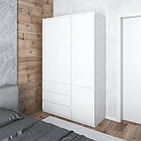 Шафа для одягу VAYS в спальню з 3 шухлядами, штангою та полицями, без ручок R9+R22, фото 3