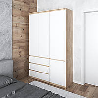 Шафа для одягу VAYS в спальню з 3 шухлядами, штангою та полицями, без ручок R9+R22