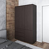 Шафа для одягу VAYS в спальню з 3 шухлядами, штангою та полицями, без ручок R9+R22, фото 7