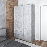 Шафа для одягу VAYS в спальню з 3 шухлядами, штангою та полицями, без ручок R9+R22, фото 2