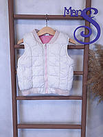 Дитячий жилет для дівчинки H&M теплий стьобаний білий Розмір 80/86 (12-18 місяців)