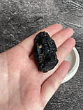 Шерл необроблений натуральний 45*27*14 мм камінь чорний турмалін., фото 4