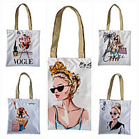 Сумка-шоппер, різні картинки 34*37 на блискавці